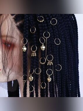 Gold Hair Ring Accessories Dangly Charms